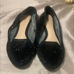 Gianni Bini Black Flats with Textured Design